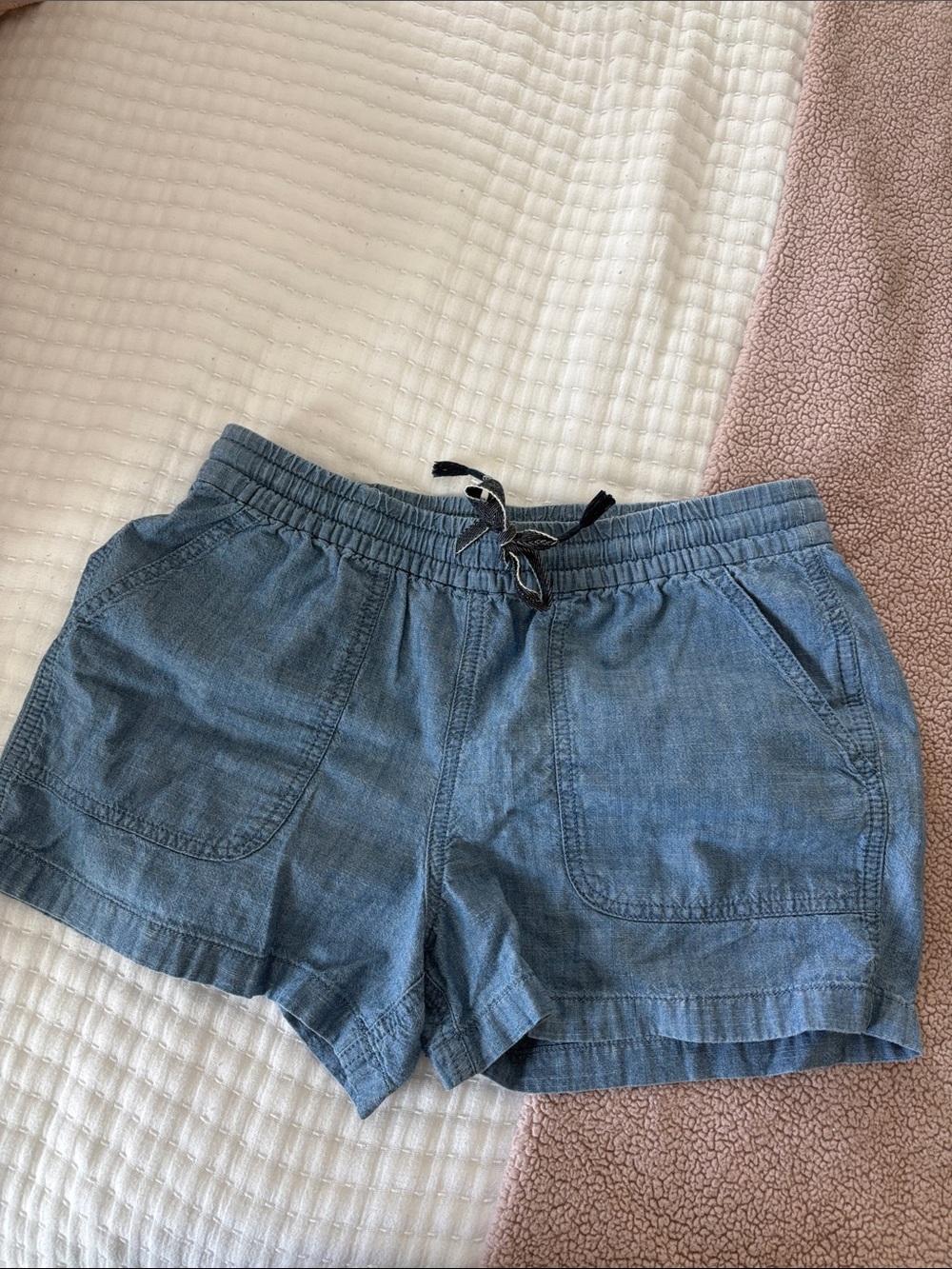 J. Crew Light Blue Chambray Drawstring Shorts